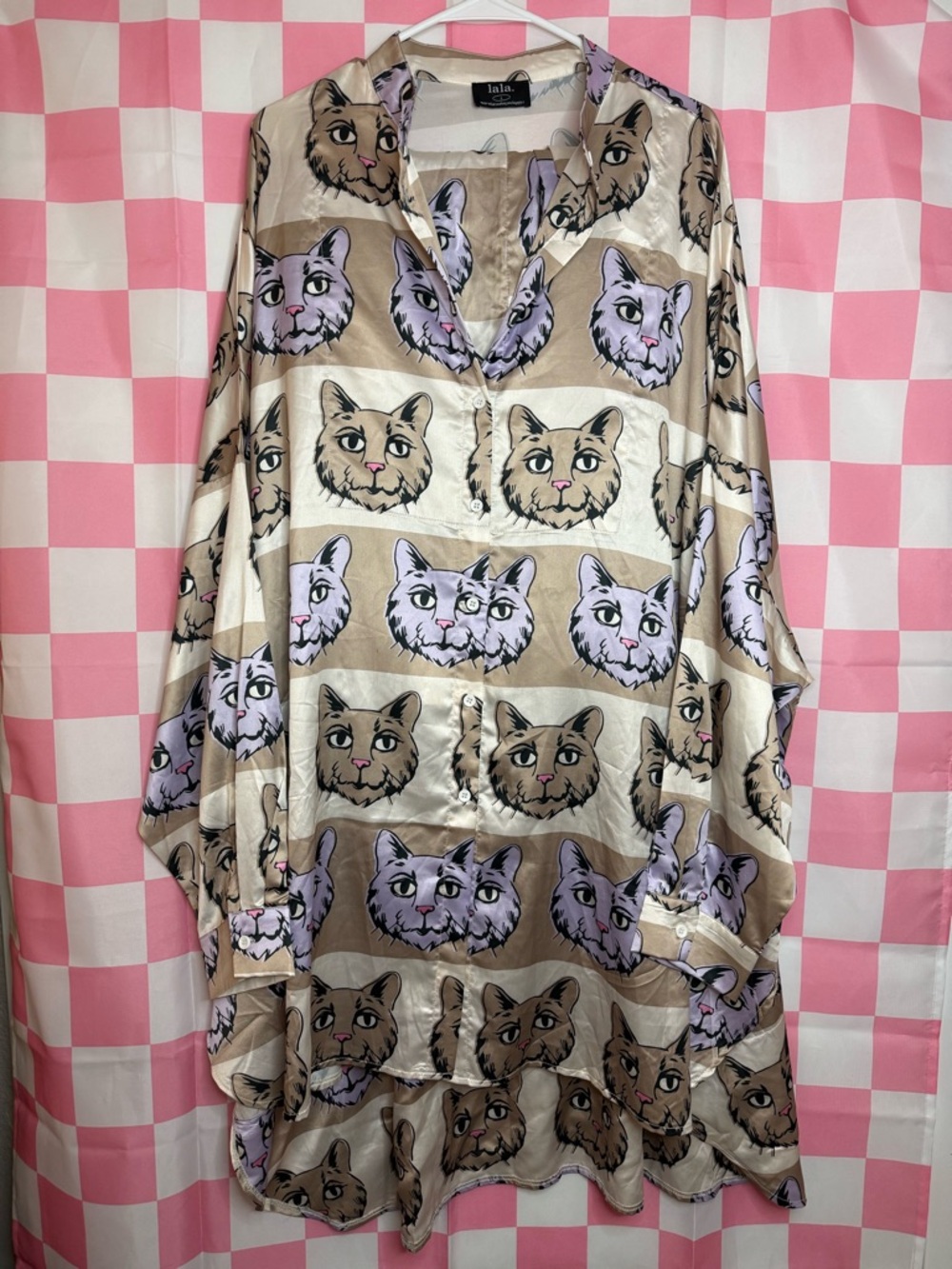 Dressed in Lala - Satin Playsuit Top - Picture 2 of 3